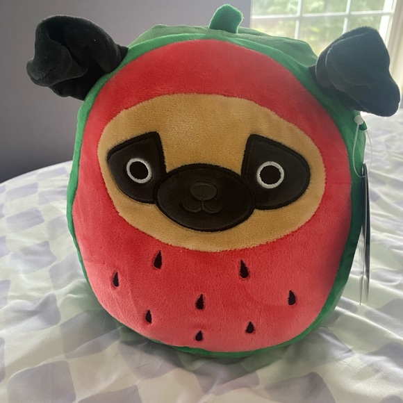 Kellytoy Other - NWT 8” Prince the Pug in Watermelon Costume SQUISHMALLOWS